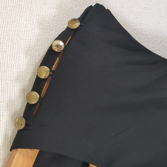 Guess Women's Little Black Dress W/ Gold Button Detail Size Small - Picture 3 of 12